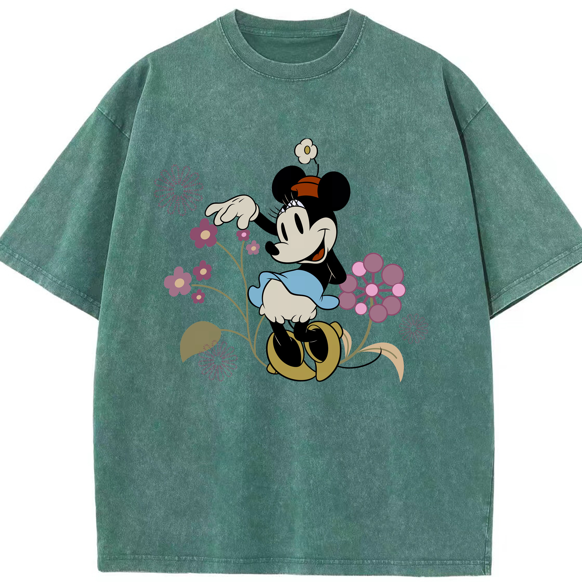 （画像用） ミッキーマウス Mickey Mouse 綿100% ヴィンテージ風 半袖Tシャツ（フロントプリント）